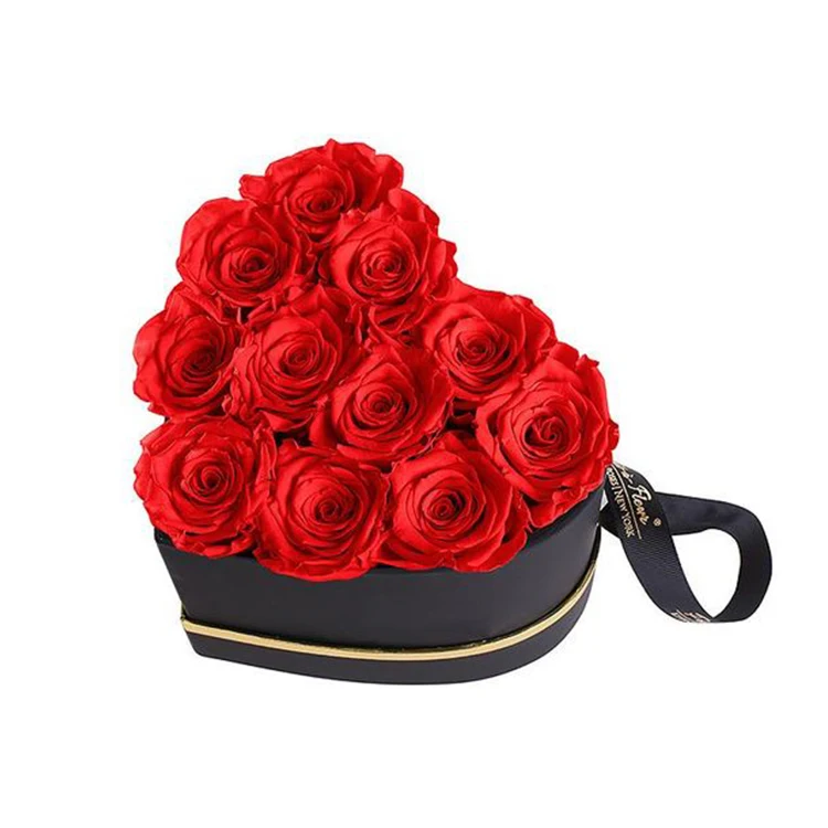 Custom Heart Shaped Unique Love Rose Gold New Fresh Bouquet Flower Eco Friendly Corrugated Paper Boxes For Luxury Gift Packaging
