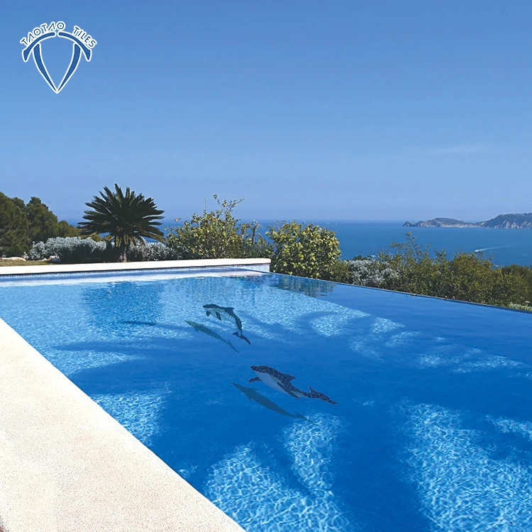 Factory Price Blue Glazed Ceramic Bathroom Swimming Pool Mosaic Tiles