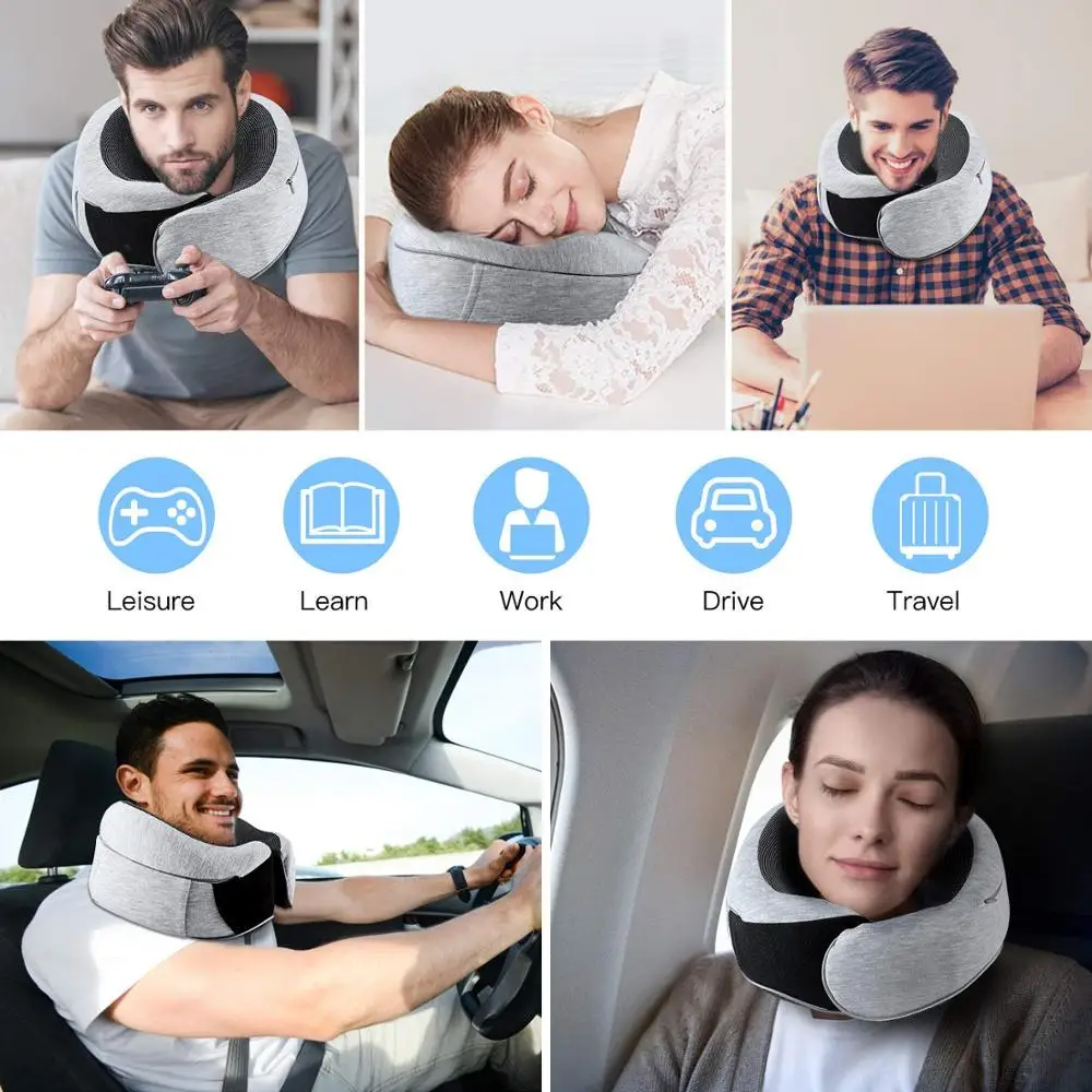 Airplane Car & Home Best Gift Travel Kit with Earbuds Eye Mask Neck Support Folding Neck pillow