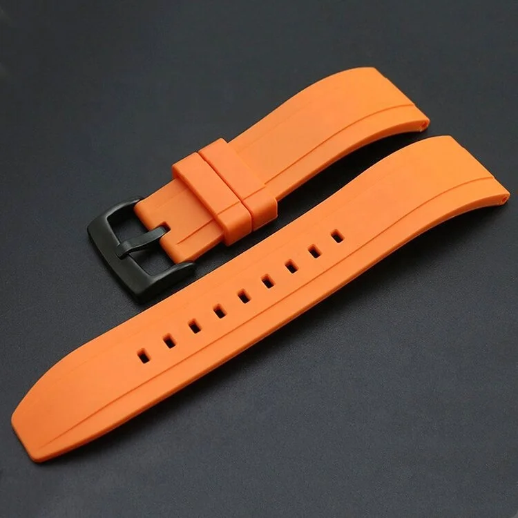 Custom Logo Multiple Color Options Rubber Silicone Sport Watch Band Strap 18mm 20mm 22mm 24mm Wholesale