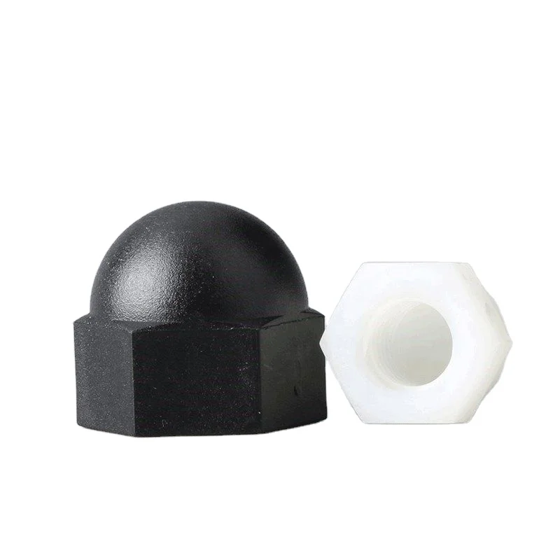 High quality low price nylon material plastic high hexagon dome nut