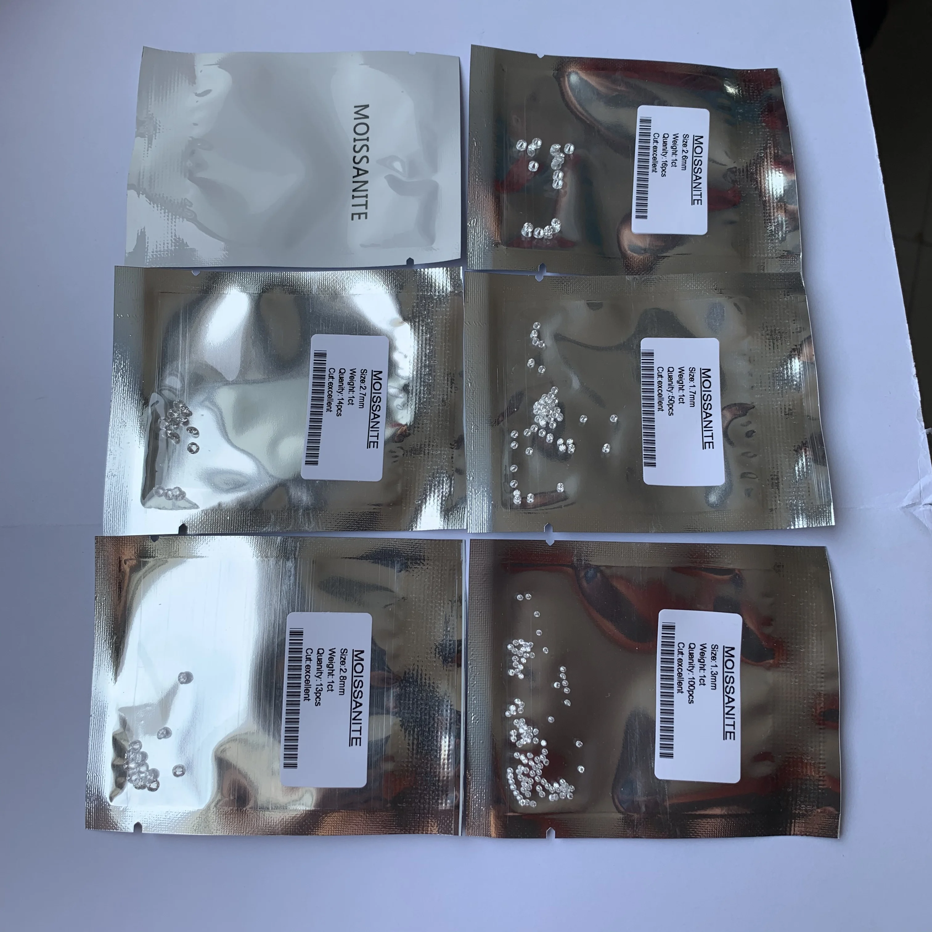 In Stock Wholesale D Color Vvs 0.8-3mm Loose Moissanite Stone Diamond Round Brilliant Cut Gemstone