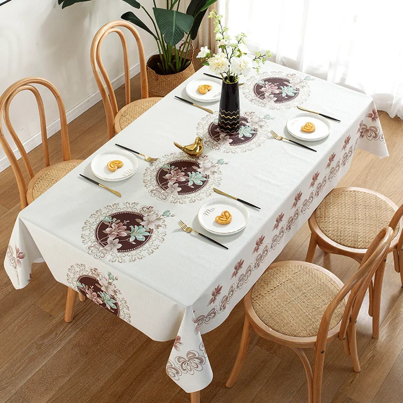 PVC waterproof oil proof and washing rectangular wear-resistant and non-slip table tablecloth