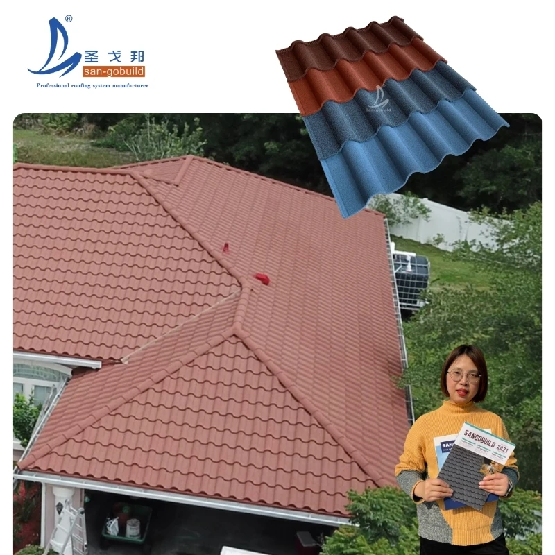 Colorful and Durable Roof Solution for A-Frame Houses Stone Coated Roof Tiles for A-Shape Homes