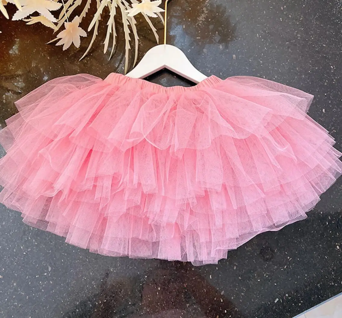 Wholesale Kids Girls Skirts 6 Layers of Mesh Skirts Children Baby Dress Tutu Skirt