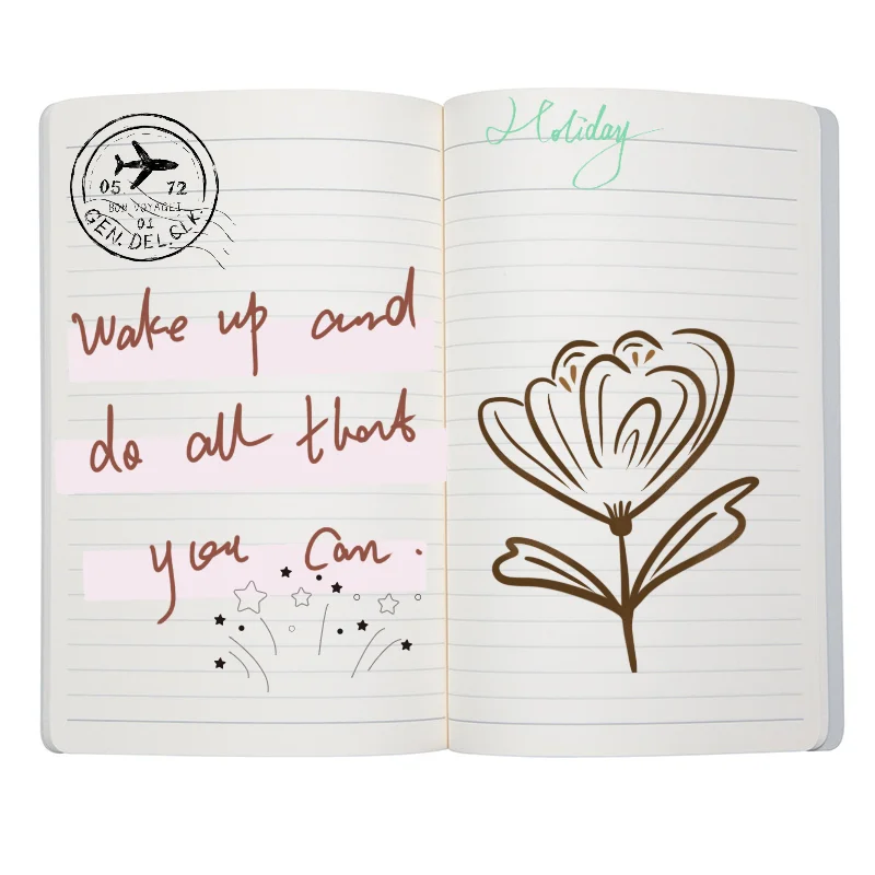 Holi Mini A5 College Exercise Notebooks Customizable Journal Custom Printed Pages Spiral Loose-leaf Notebook For Student