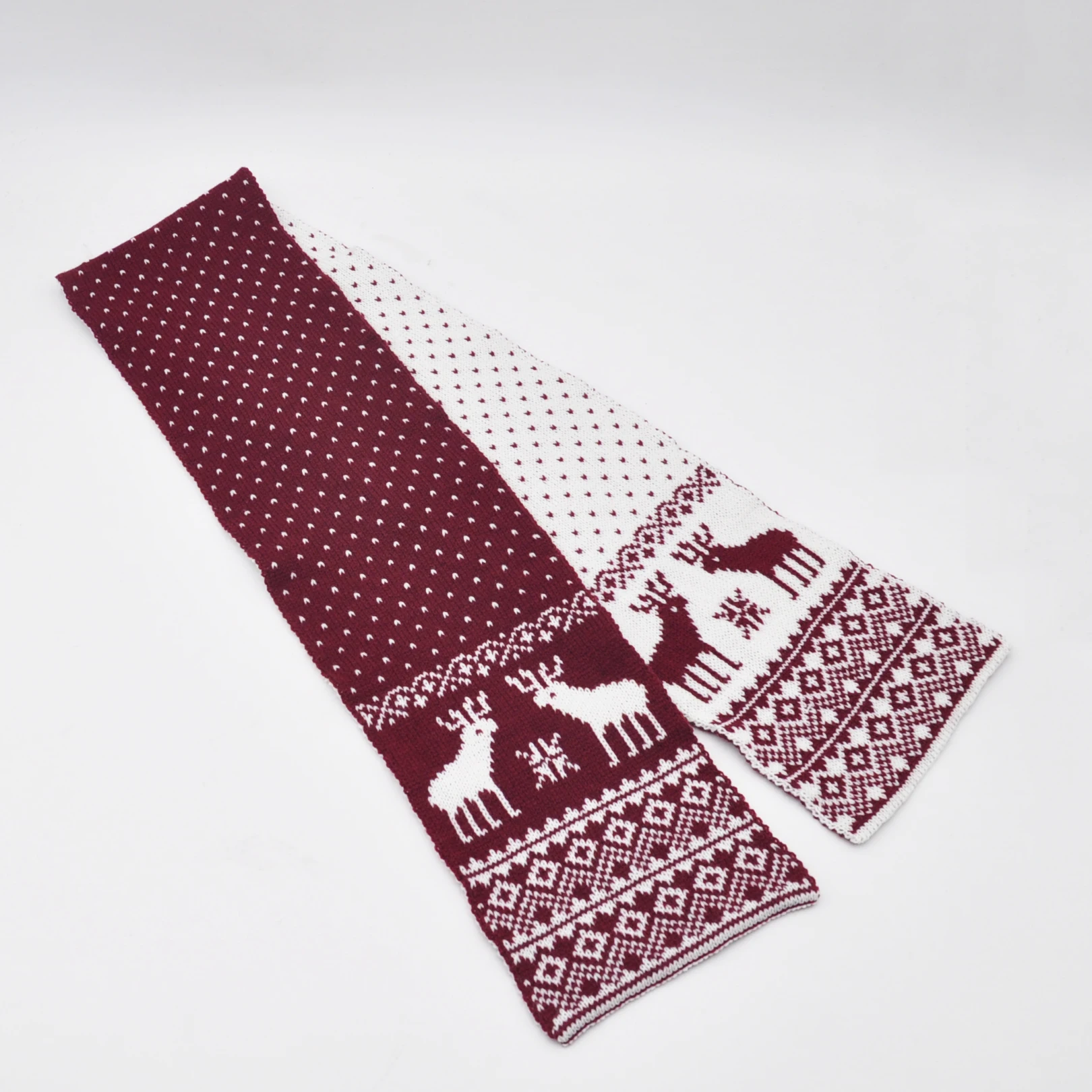 Жаккардовый зимний теплый шарф и перчатки, набор для детей и взрослых, мягкая эластичная шапка, шарф и варежка, рождественские украшения, шапка