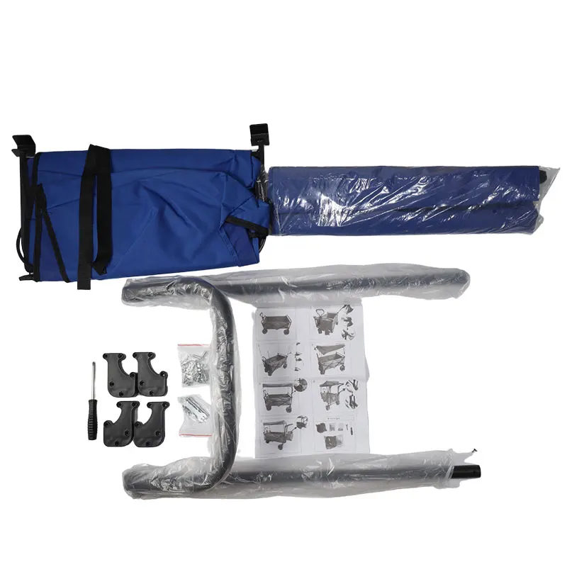 Garden Folding Wagon Kids Beach Cart for Camping Shopping Multifunctional 2 in 1 T Handle Camping Folding Wagon Cart