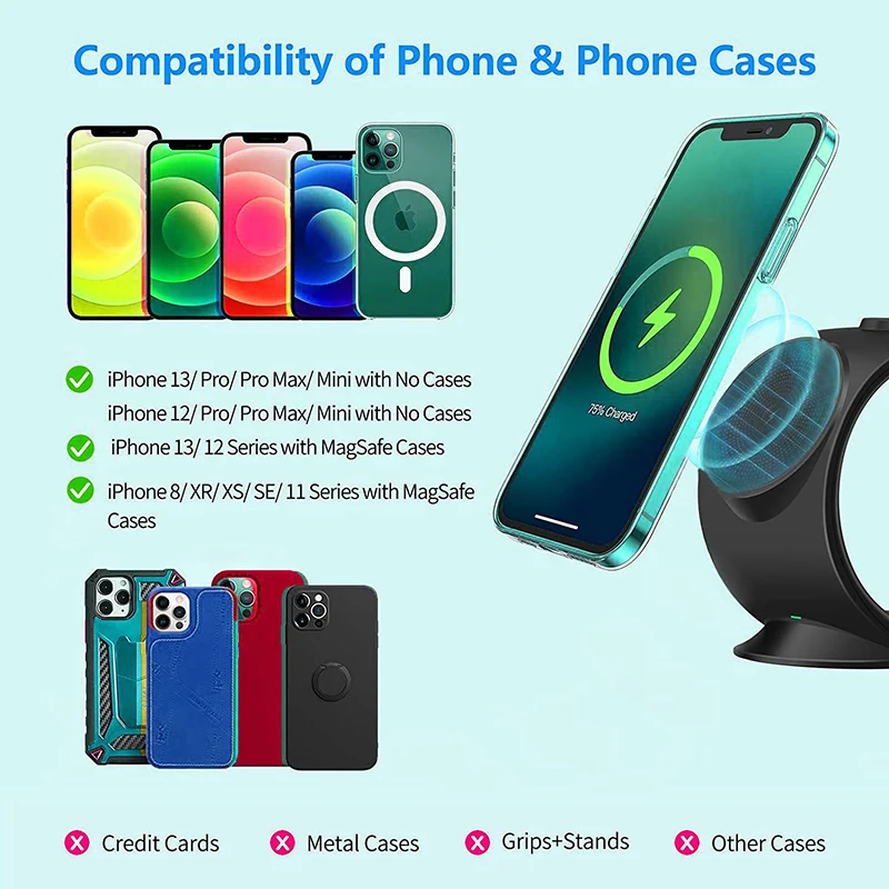 Dropshipping products 2022 3 in 1 15w magnetic wireless charger fast charging phone holder chargers batteries & power supplies