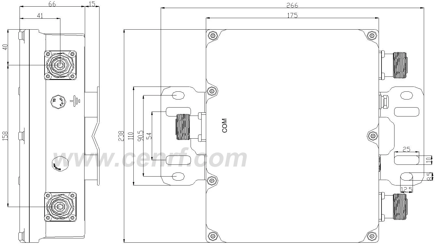 RF 700MHz 800MHz 900MHz 2I in 1Out Duplexer Combiner LTE Diplexer 2 Way Combiner With DIN N 4310 Connector