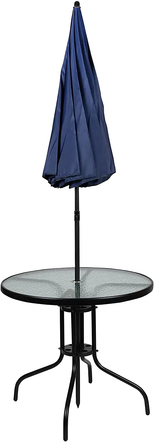 YASN HYTZ013 Furniture Black Modern Dining Outdoor Patio Furniture Outdoor Table Chair With Umbrella