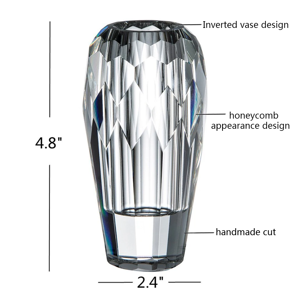 Nordic Hot Deals Artificial High Quality White Glass Plant Vase Deco K9 Crystal Cylinder Vase For Home Wedding Decorations
