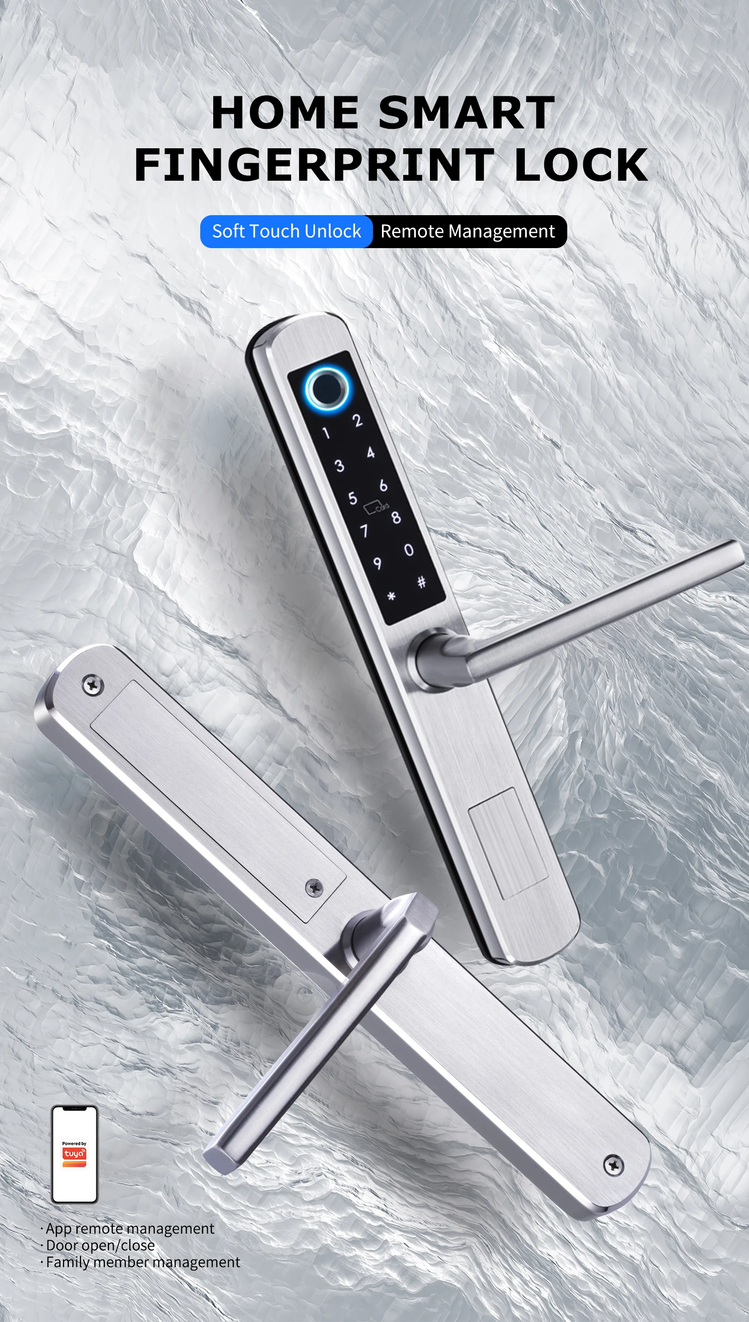 Main Gate Door Security Intelligent Ip65 Smart Digital Fingerprint Lock safe digital tuya wifi smart lock sliding door