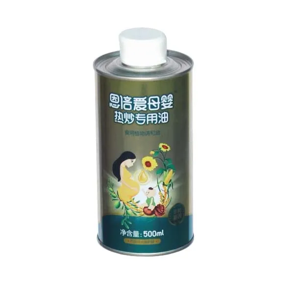 500ML Food Grade Round Extra Virgin Oil Tin Can Cooking Oil Packaging Tin