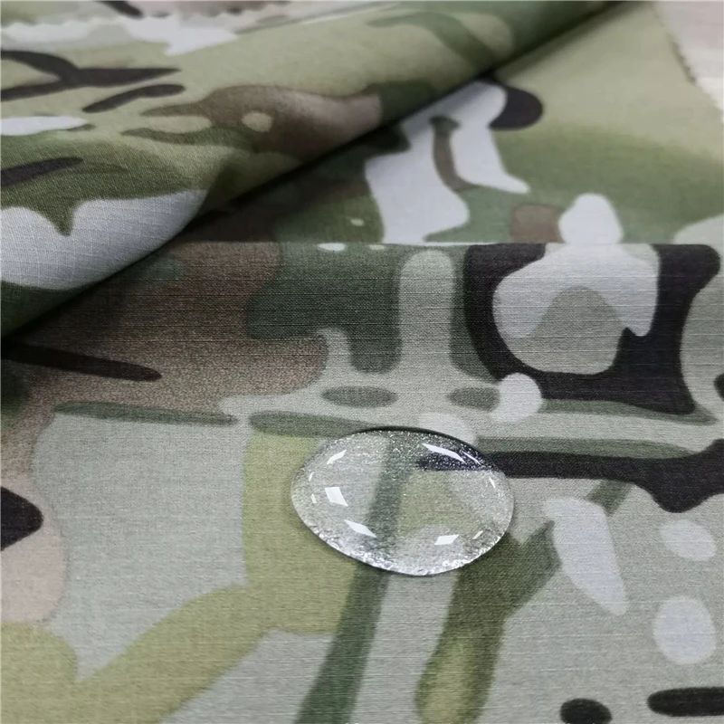 Taslon 95%N 5%SP printing water resistant warp elastic nylon ripstop fabric for jacket and coat
