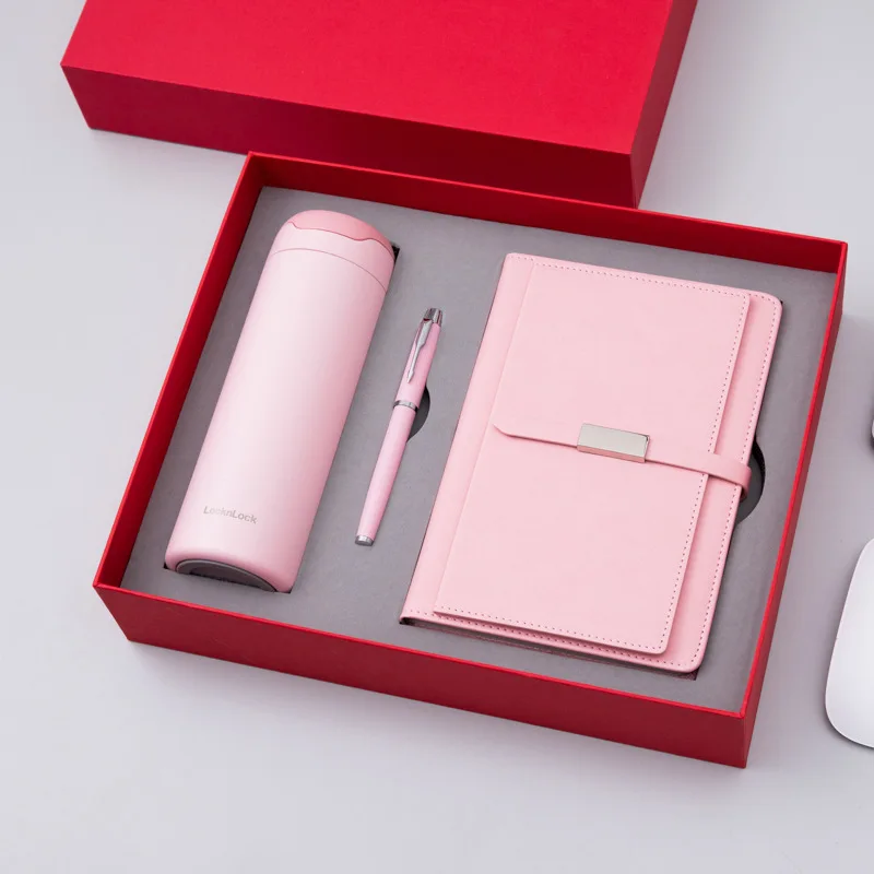 Office Work Products Corporate Business Luxury Gift Box Ideas A5 Notebook with Pen Thermos cup bounce cap Novelties Gift Set