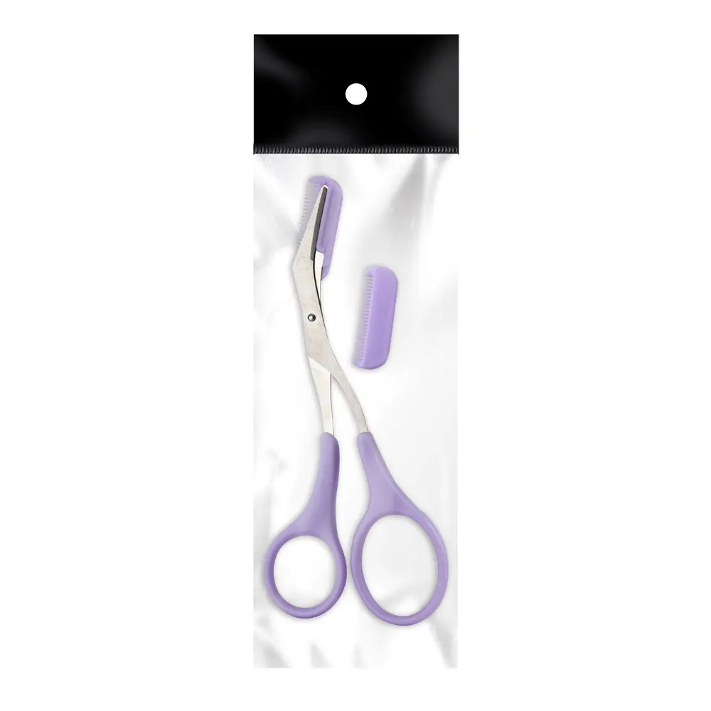 2024 New YD High Quality Black Beauty Trimmer Eyebrow Scissors with Comb for Personal Care Wholesale Makeup Scissors