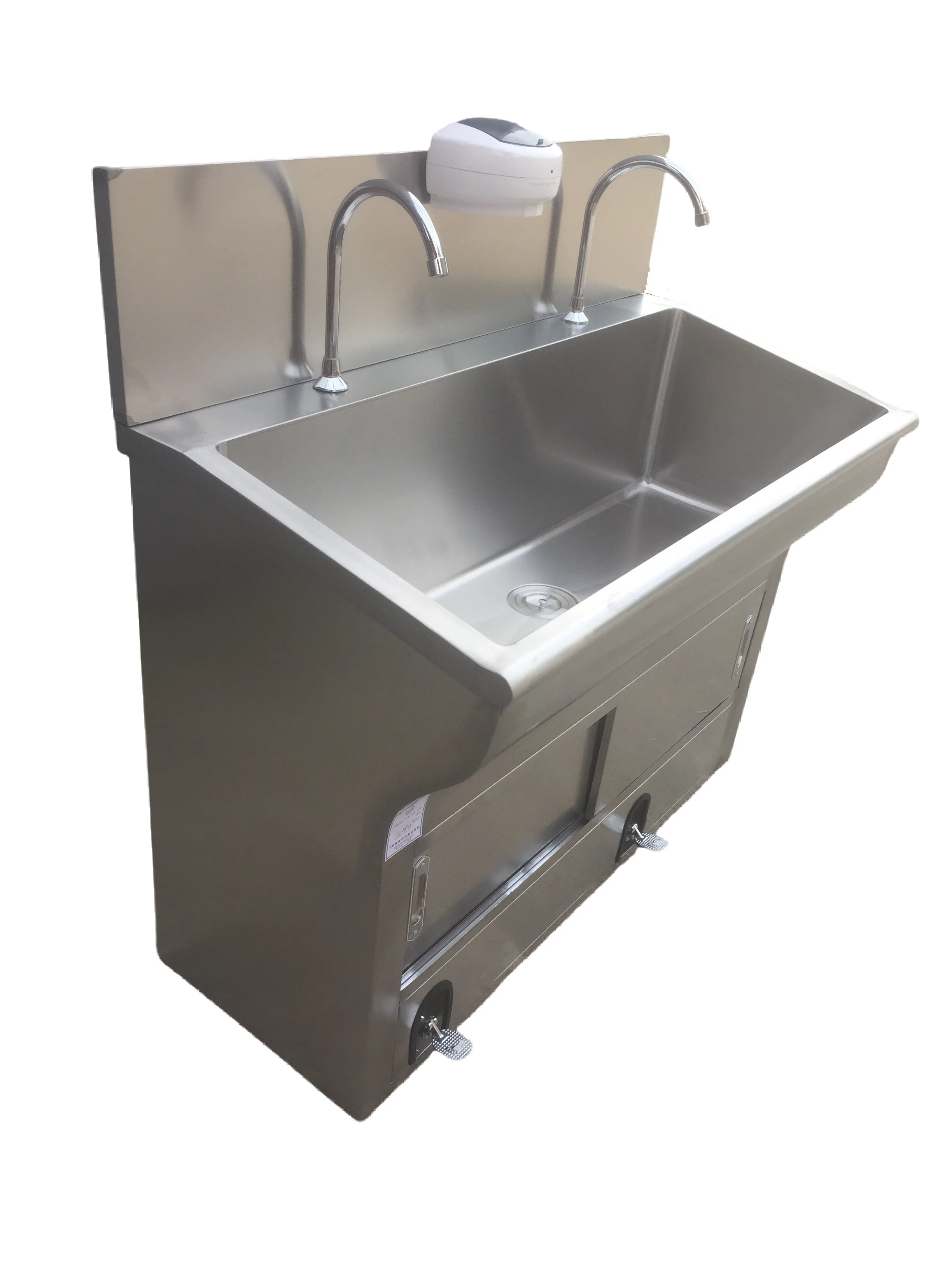 Ginee Medical Two Person Position New Arrival Hospital Automatic Sensing Faucet Medical Basin Portable Hand Washing Sink