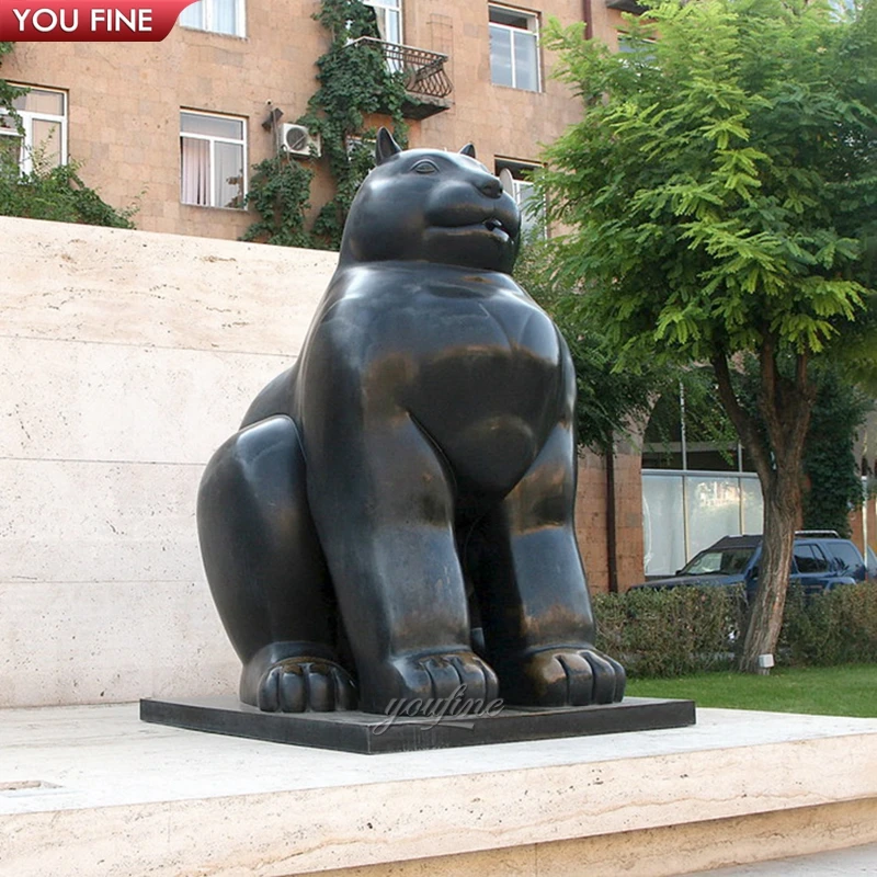 Cast Outdoor Large Metal Craft Bronze Fernando Botero Cat Statue 
