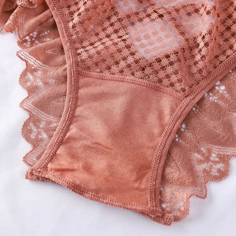 Women seamless spandex Comfortable panty Women high waist Thongs Sexy Underwear Lace Floral T Back Panties