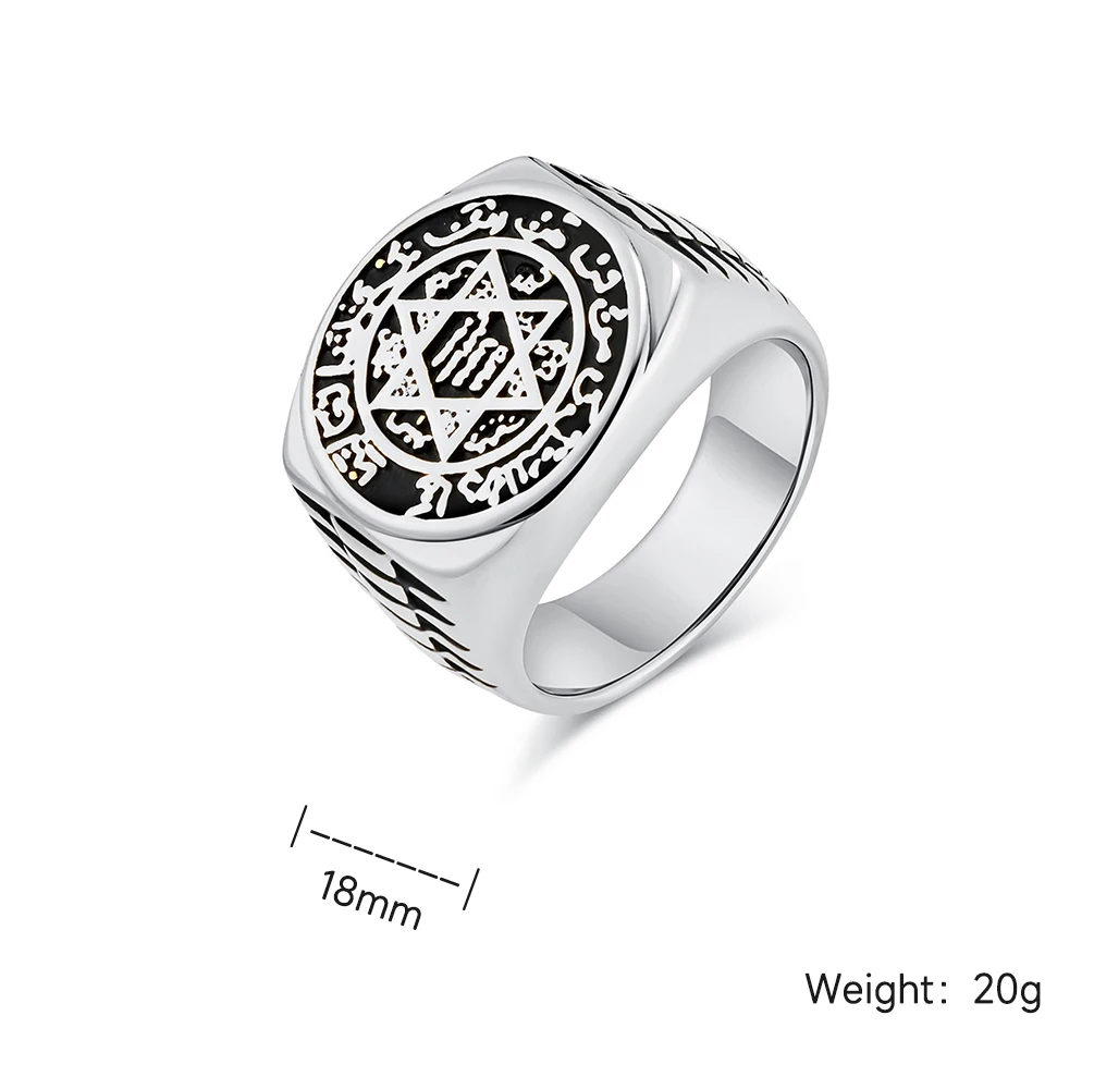 18mm stainless steel ring silver black gold hexagram twelve zodiac signs guardian god stainless steel ring finger ring 801