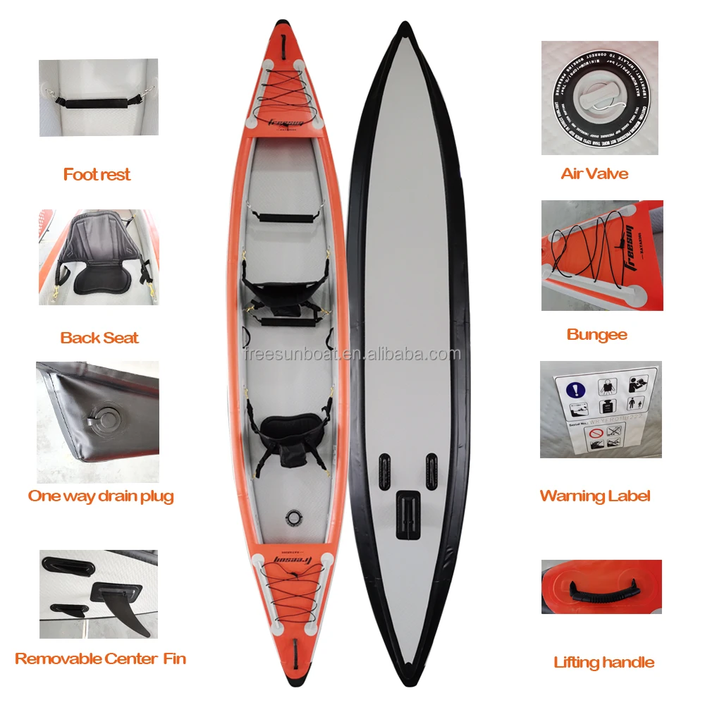 Resistant Inflatable Kayak Hot Sale New Arrival Multi Chambers Whitewater Kayak Aufblasbar Drop Stitch Kayak for Sea Ocean