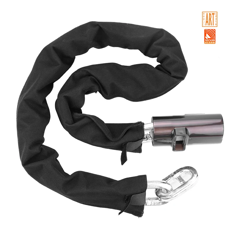 Custom 120db Burglar Alarm Sound Ip67 Waterproof Carbon Steel Lock Body Smart Chain Lock
