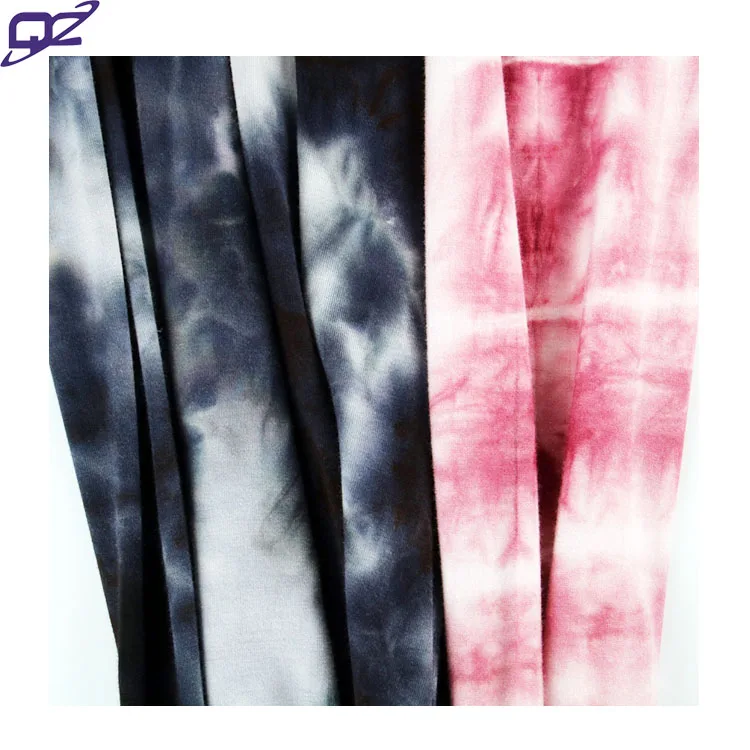 New Fashion Wholesale Double Brushed Soft Comfortable Skin Friendly 4 Way Stretch Tie Dye Viscose Rayon Fabric For T shirts