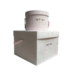 Custom logo beauty round box velvet flower box rose packing with silk