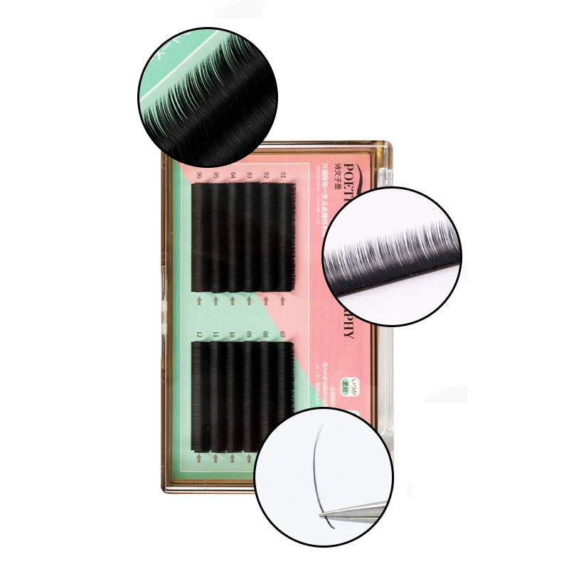 Comfortable Filrty Individual Clean Look Unforgettable 24 hour Vendor Volumized Eyelashes Extension and Packaging Set