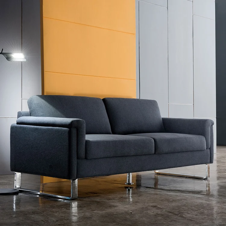 Одноместный современный стильный офисный диван с металлической рамой, секционный диван из ткани