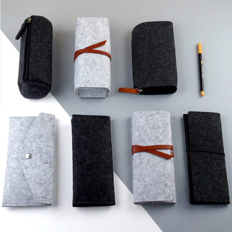 Wholesale felt pen case pencil bag felt glasses case sunglasses bags felt glasses bags