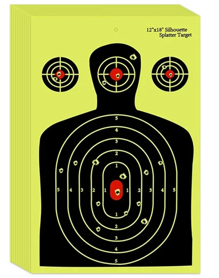 Splatterburst Targets - 12x18  inch Shooting Target Splatter Silhouette Shooting Gun Targets paper