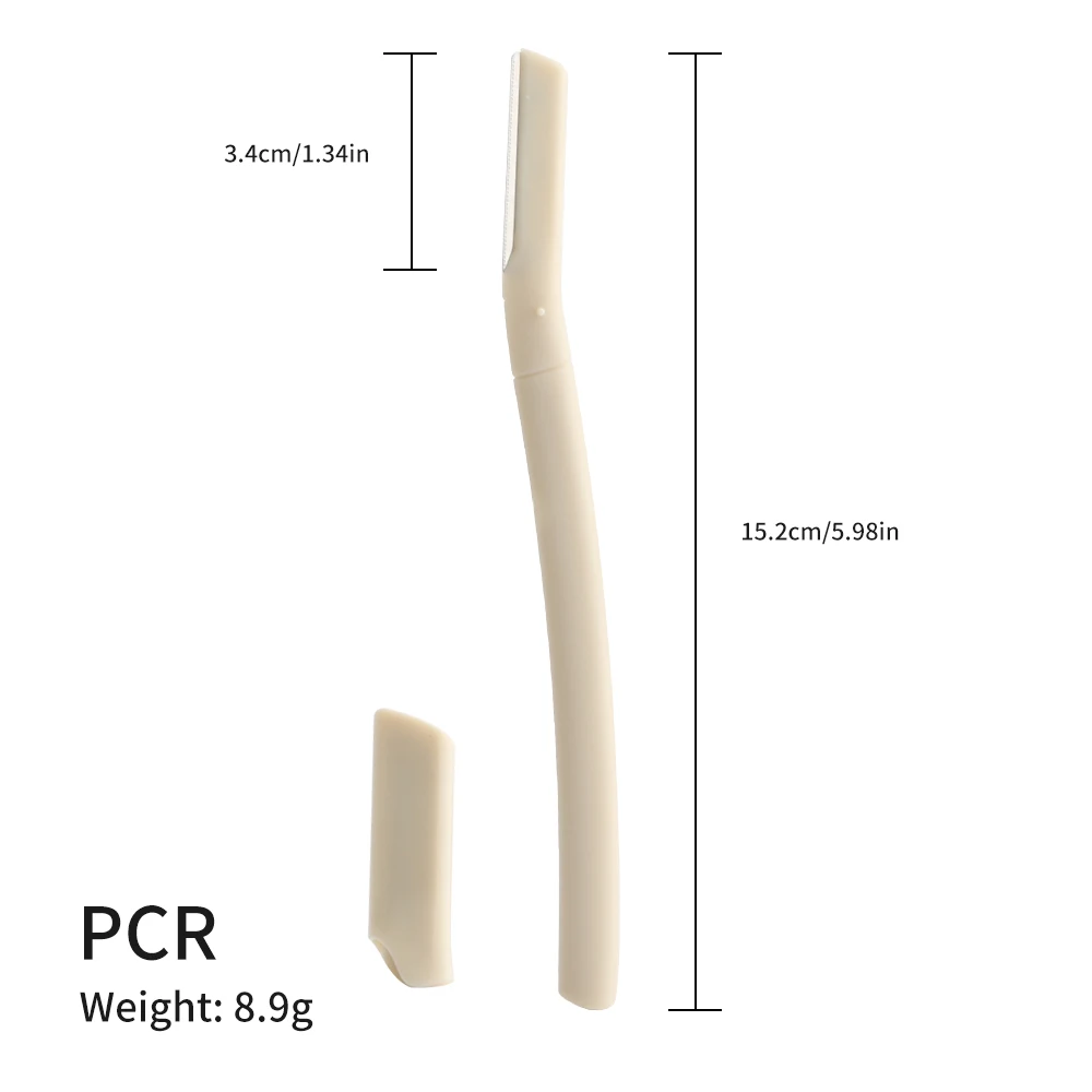 Post consumer Recycled  material facial razor, single blade stainless steel hair remover dermaplaning tool