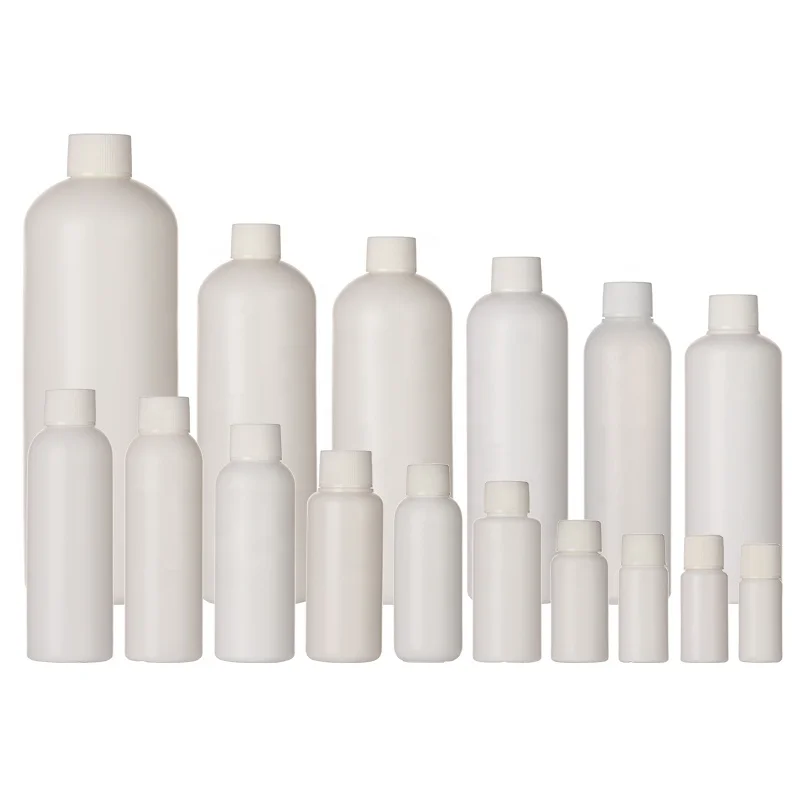 Hdpe plastic bottle custom cosmetic recycling beauty body hair skin care shampoo bathroom products bottle packaging screw cap
