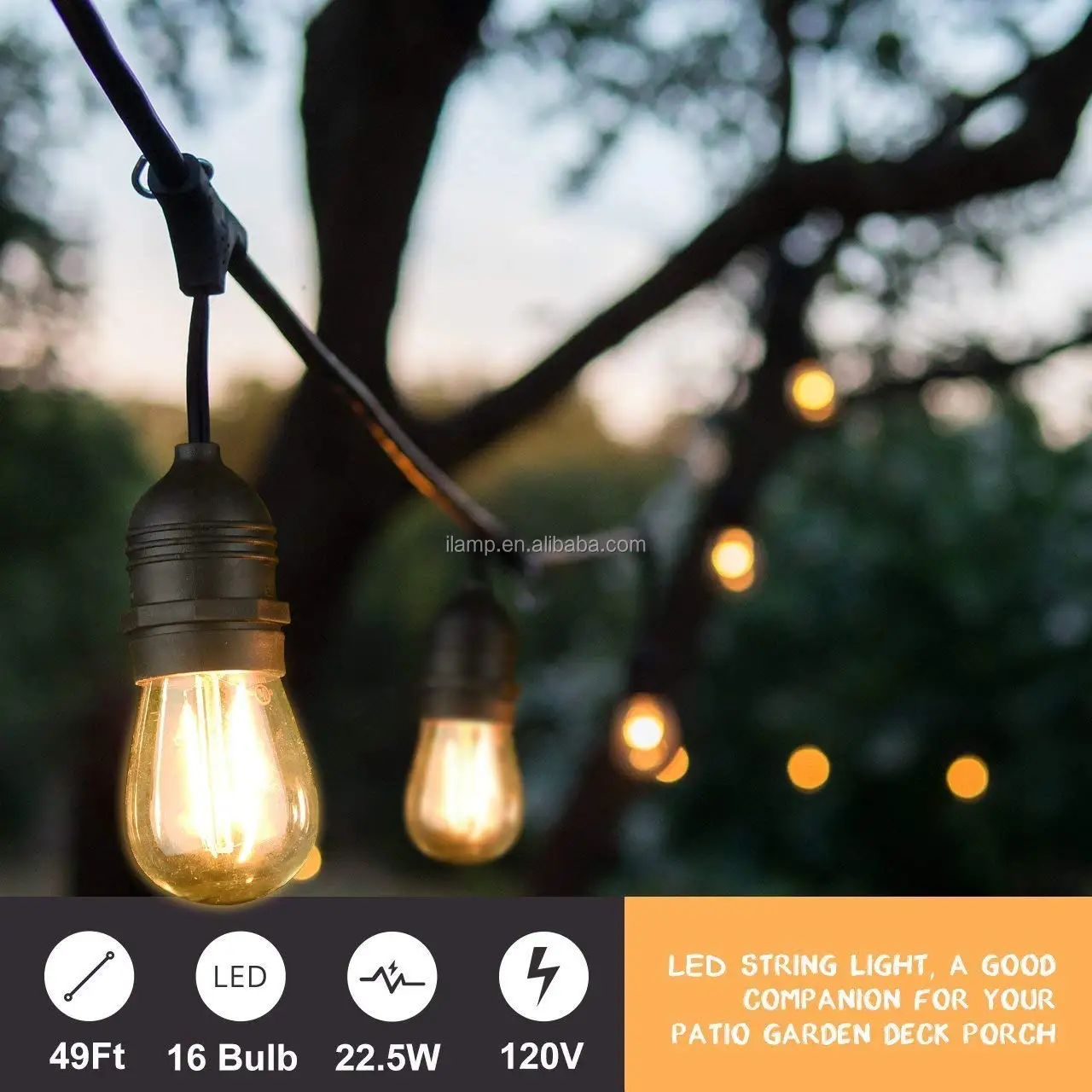 S14 led  string lights   bubble lamp  ip65waterproof led for outside  garden lighting with edison plastic