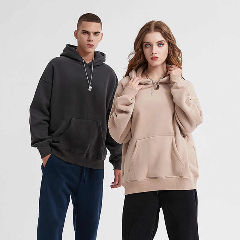 Hoodi Custom Casual Loose Sweatshirt Unisex hoodi Soft Sweatshirt Women Oversized thick fabric Wool drop shoulder Underscrub