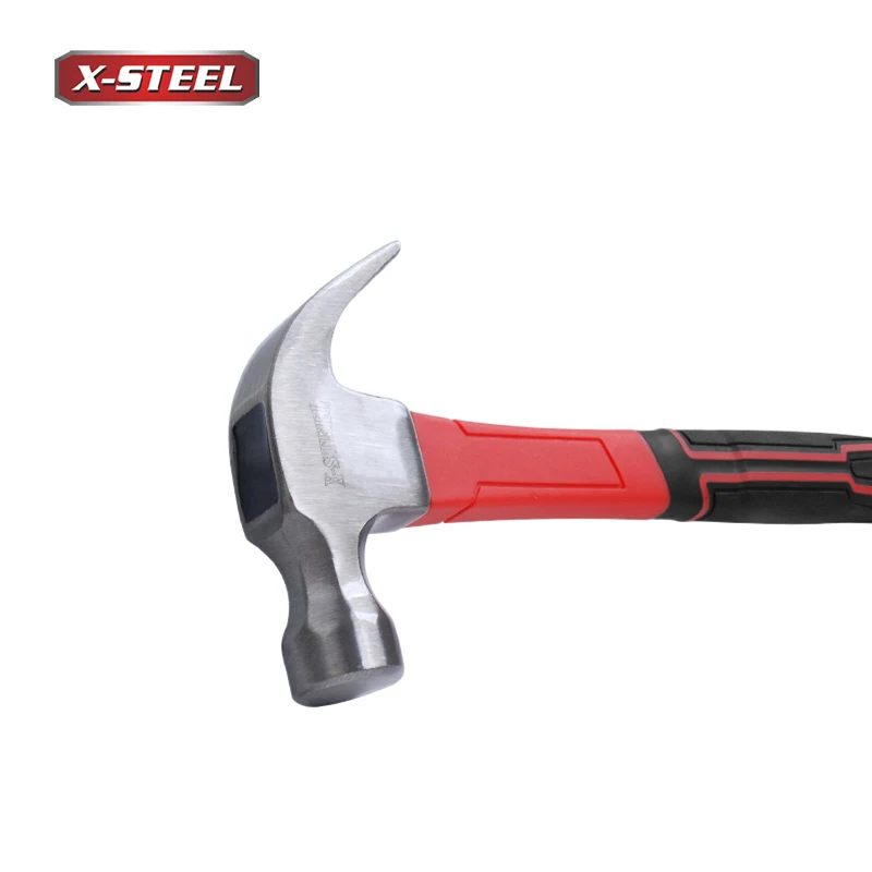 High Quality Carbon Steel Multifunctional 8oz 16oz Claw Hammer With Fibreglass Handle