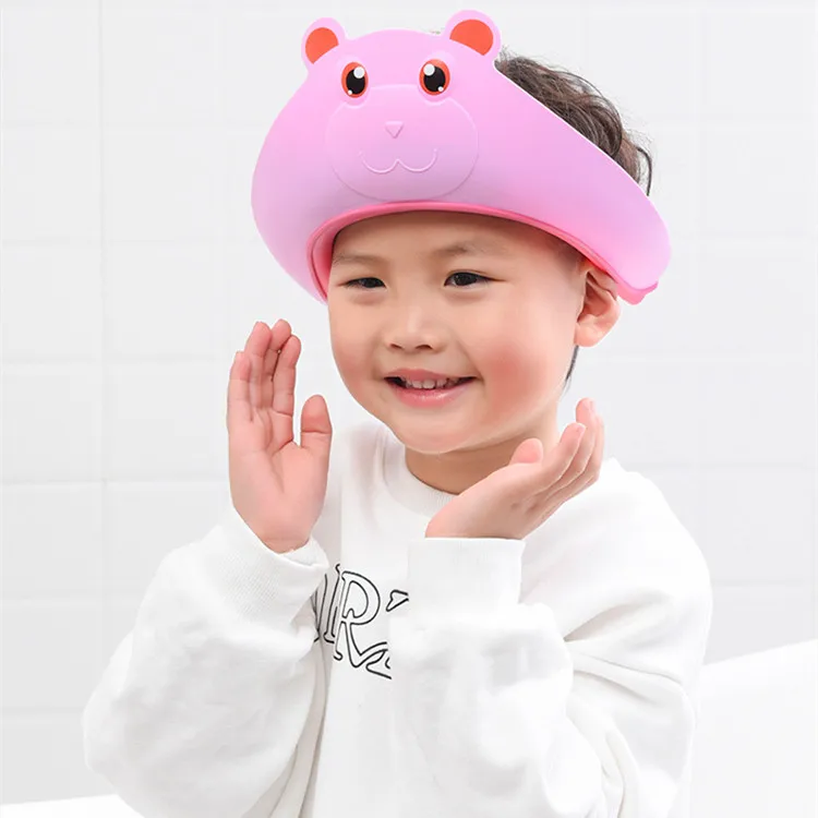 wholesale cartoon pp+TPE waterproof baby show caps kid shampoo caps child bath hat to ptorect eye ear