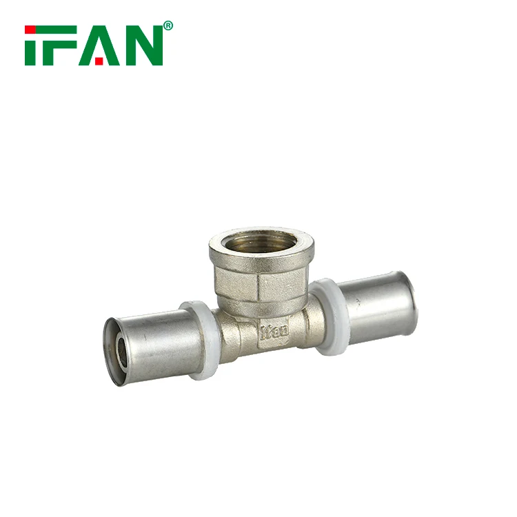 IFAN Cw617 Brass Forged CE ISO PEX Press Brass Threaded Equal Tee Fittings