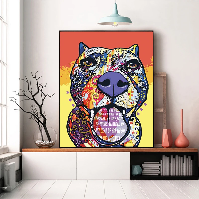 Modern Art Paintings Abstract Oil Dog Animals Wall Picture Home Decor Animal Diy Painting By Numbers