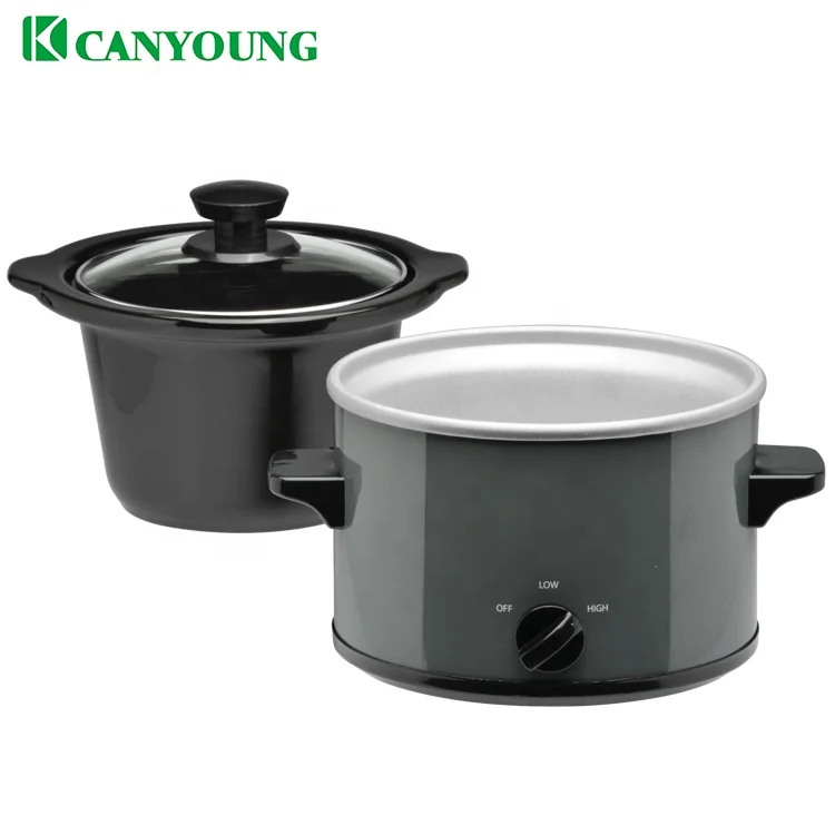 Kitchen Appliances US  EU Standard ETL  CE Electric Red color Crock ceramic pot 1.5L Round Manual Mini Slow Cooker