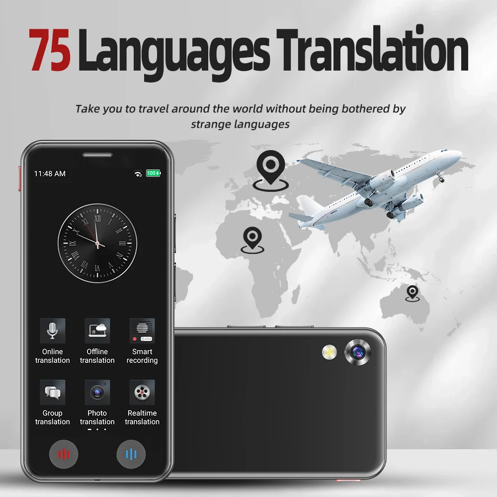 Global AI Portable Two Way Instant Speech Electronic Pocket Translation Devices Real-time Automatic A40 Smart Voice Translator