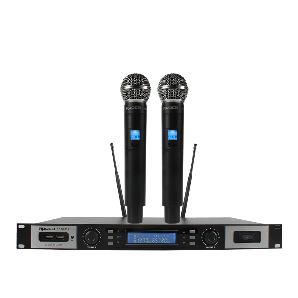 RC-U8030 New professional wireless recharge battery portable UHF Wireless Microphone