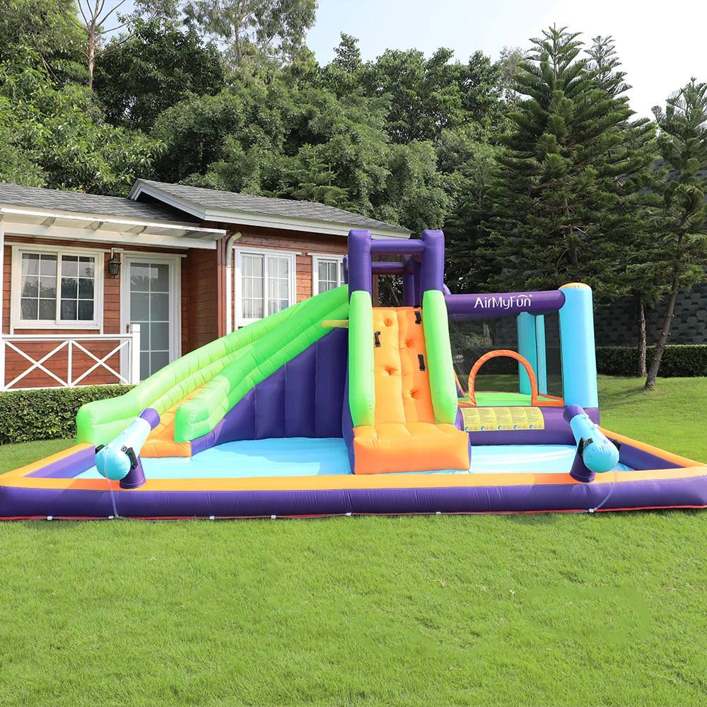 Airmyfun Pool Water Squirt Toy Party Funny Play Inflatable Slide Bouncer Indoor Jumping Castle Bouncy House