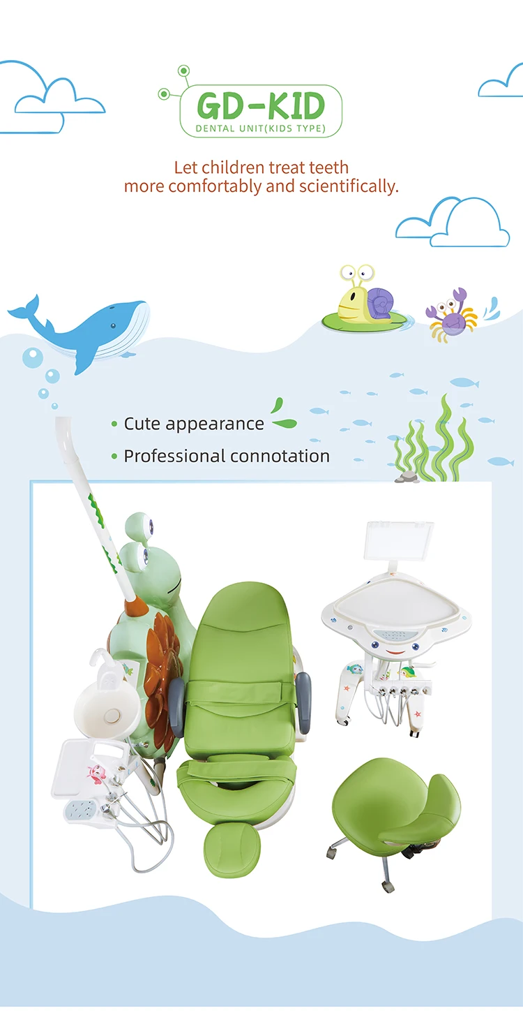 CE Approved Gladent GD-KID High Quality  Kid Dental Unit With Special Kids Leather Cushion And Backrest