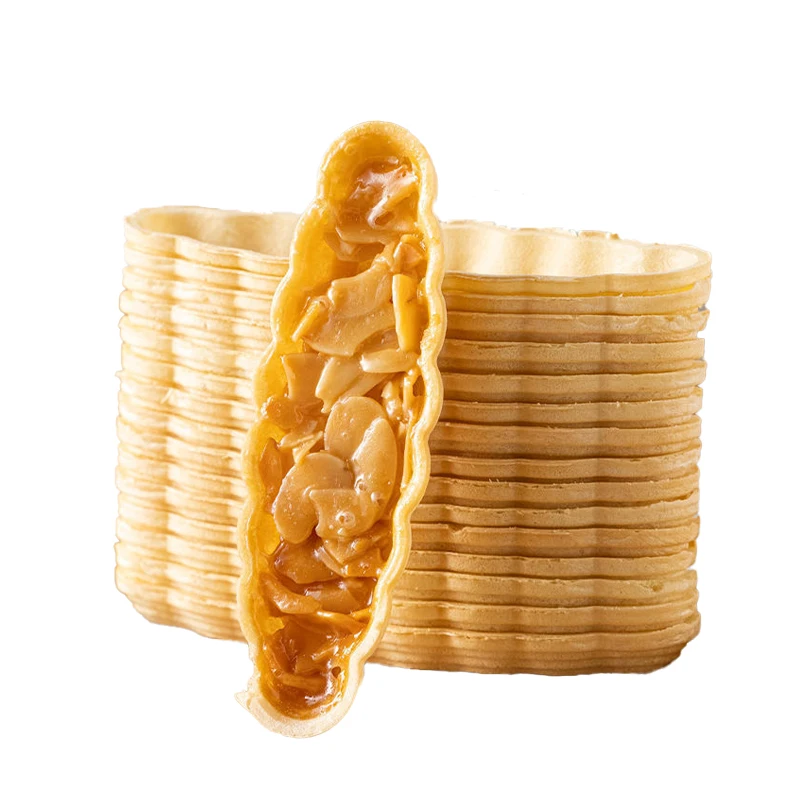 bulk baking materials semi-finished products rice cracker snack small boat shaped glutinous rice shells rice cake