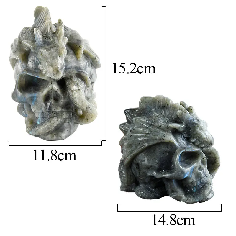 High Quality Crystal Obsidian Skulls Hand Carved Skulls With Snake Carved