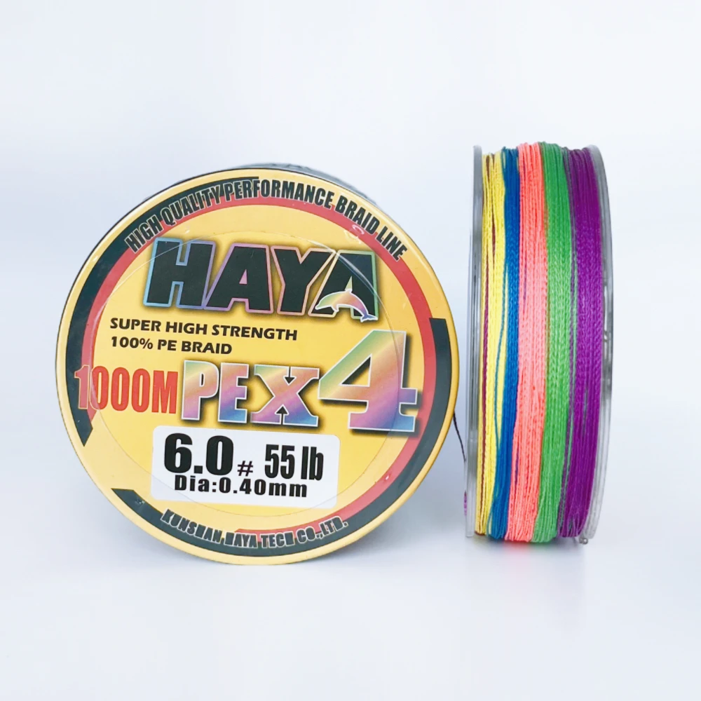 HAYA Custom X8 Super Strong High Performance Braided Wire  PE 1000m Single Color Level Nylon Monofilament Fishing Line