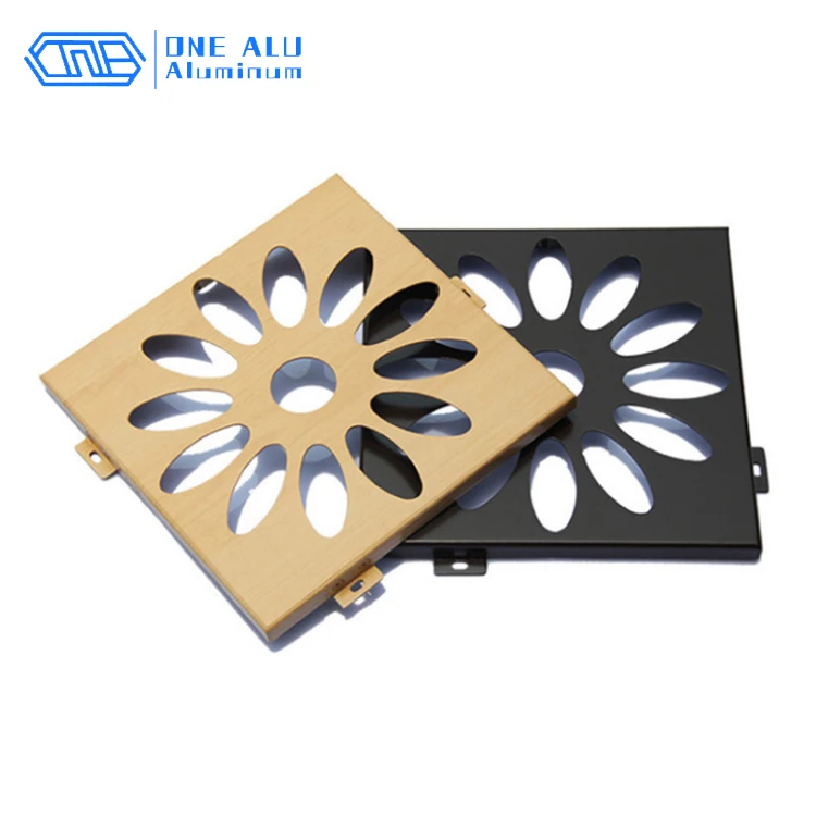 PVDF Spray Coating Anodized Outdoor Decorative Soffit Facade Cladding Crafted Aluminium Aluminum Perforated Solid Panel